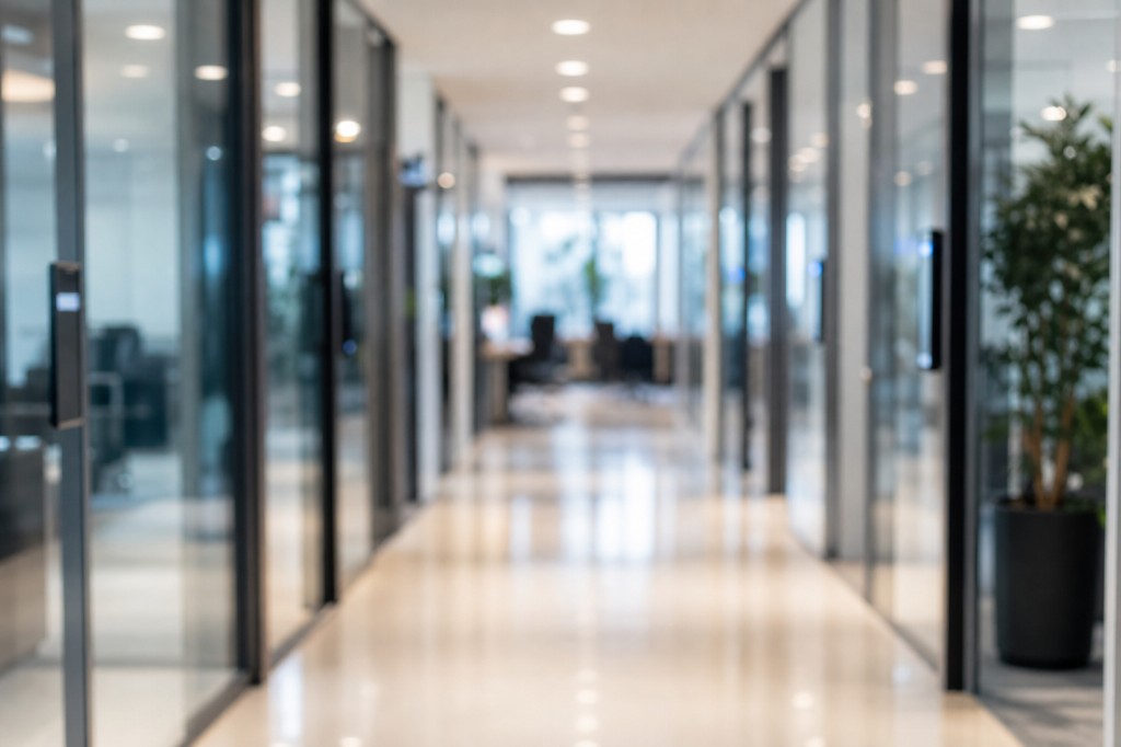 Oficina corporativa con ambiente de trabajo para revisar un ERE